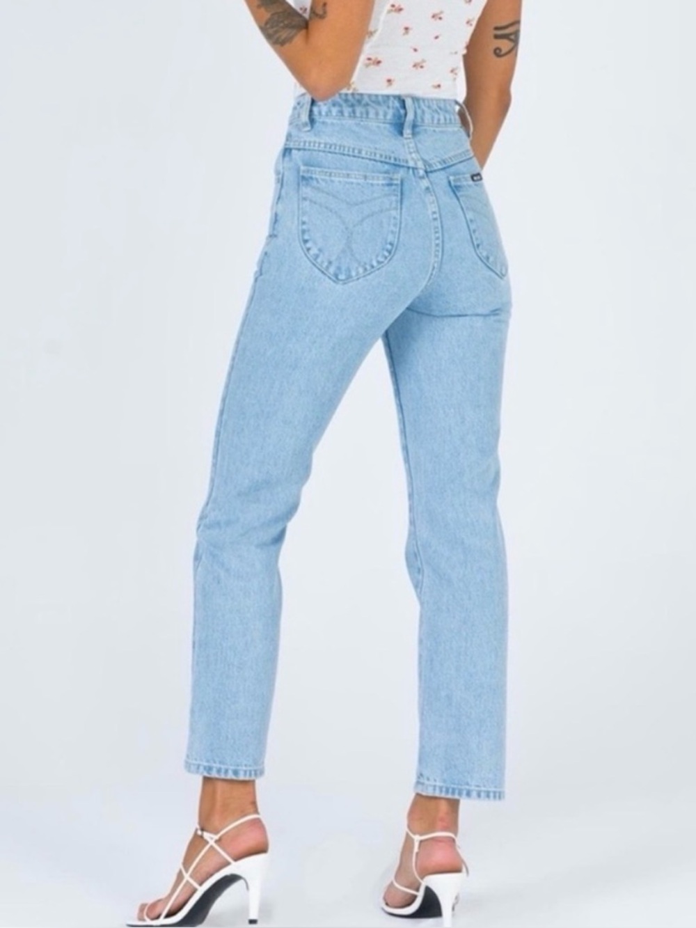 ROLLA'S high rise Straight Leg Jeans original size 27 aussie 9 light blue